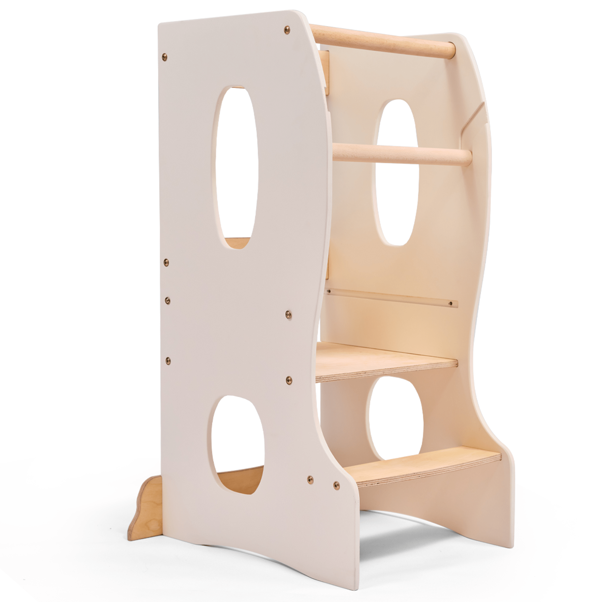 Stable Montessori Learning Tower: Grow-with-Me Wooden Kids' Chair – Ivory