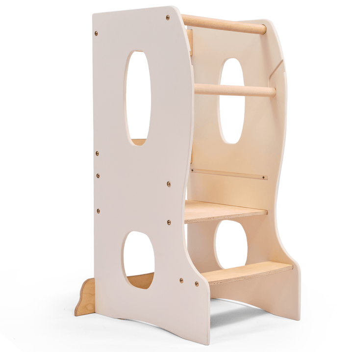 Stable Montessori Learning Tower: Grow-with-Me Wooden Kids' Chair – Ivory