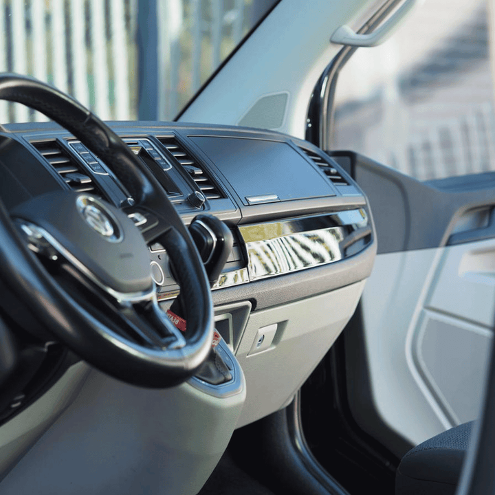 For VW Transporter T6 Lower Dash Styling Trims Comfort Dash Gloss Black Painted and Ready to Fit (Set of 6)