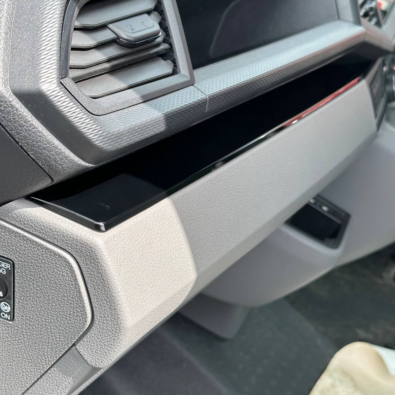 For VW T6.1 Transporter Dashboard Upgrade Van-X – Premium 4-Piece Gloss Black Lower Dash Trim &amp; Door Card Set