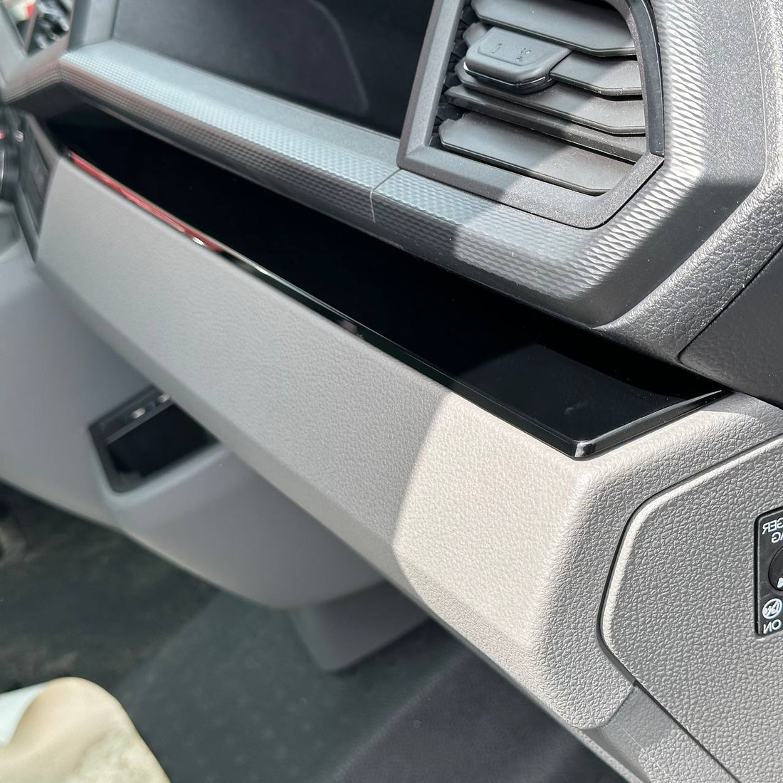 For VW T6.1 Transporter Dashboard Upgrade Van-X – Premium 4-Piece Gloss Black Lower Dash Trim &amp; Door Card Set
