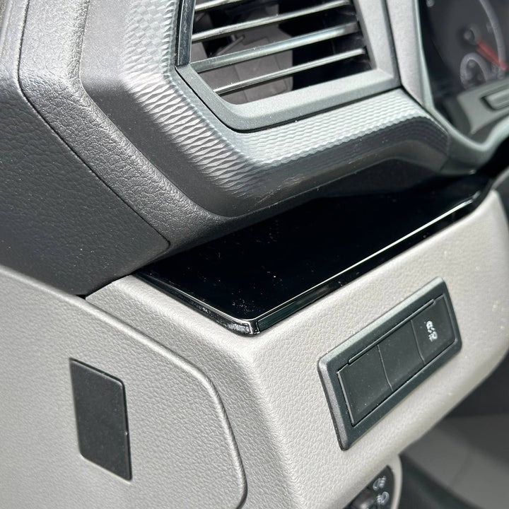 For VW T6.1 Transporter Dashboard Upgrade Van-X – Premium 4-Piece Gloss Black Lower Dash Trim &amp; Door Card Set