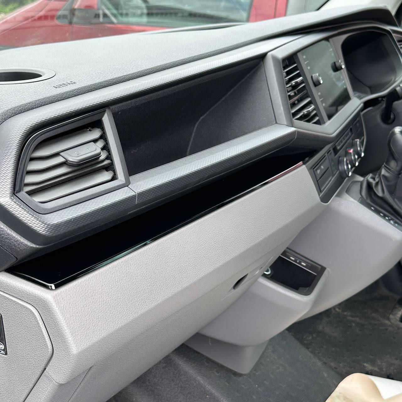 For VW T6.1 Transporter Dashboard Upgrade Van-X – Premium 4-Piece Gloss Black Lower Dash Trim &amp; Door Card Set