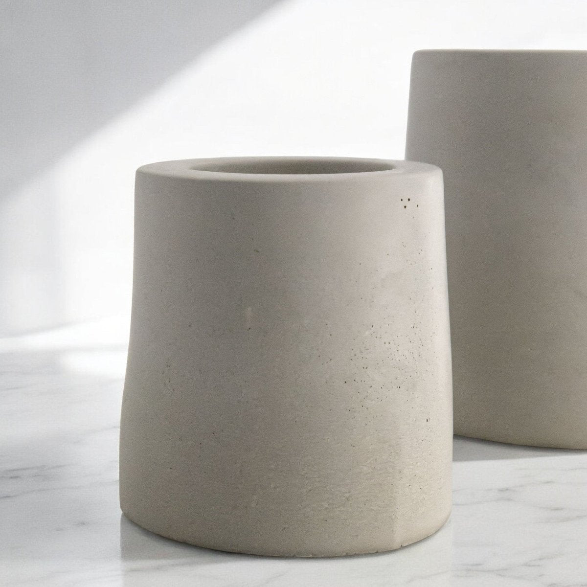 Tealight Holders GEMMA (Set of 2) – Modern Concrete Tealight Glasses in Grey or Anthracite, Handmade