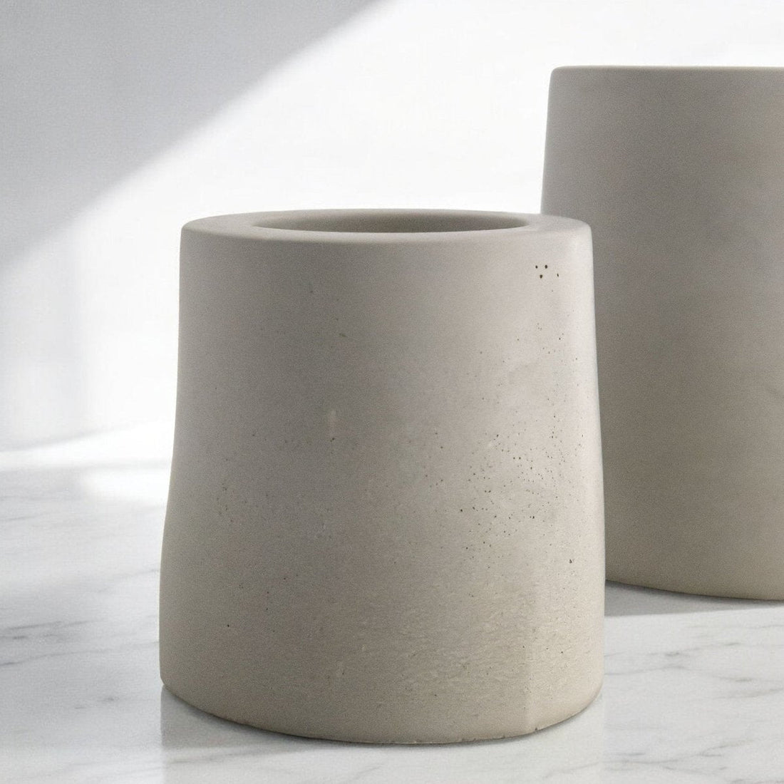 Tealight Holders GEMMA (Set of 2) – Modern Concrete Tealight Glasses in Grey or Anthracite, Handmade