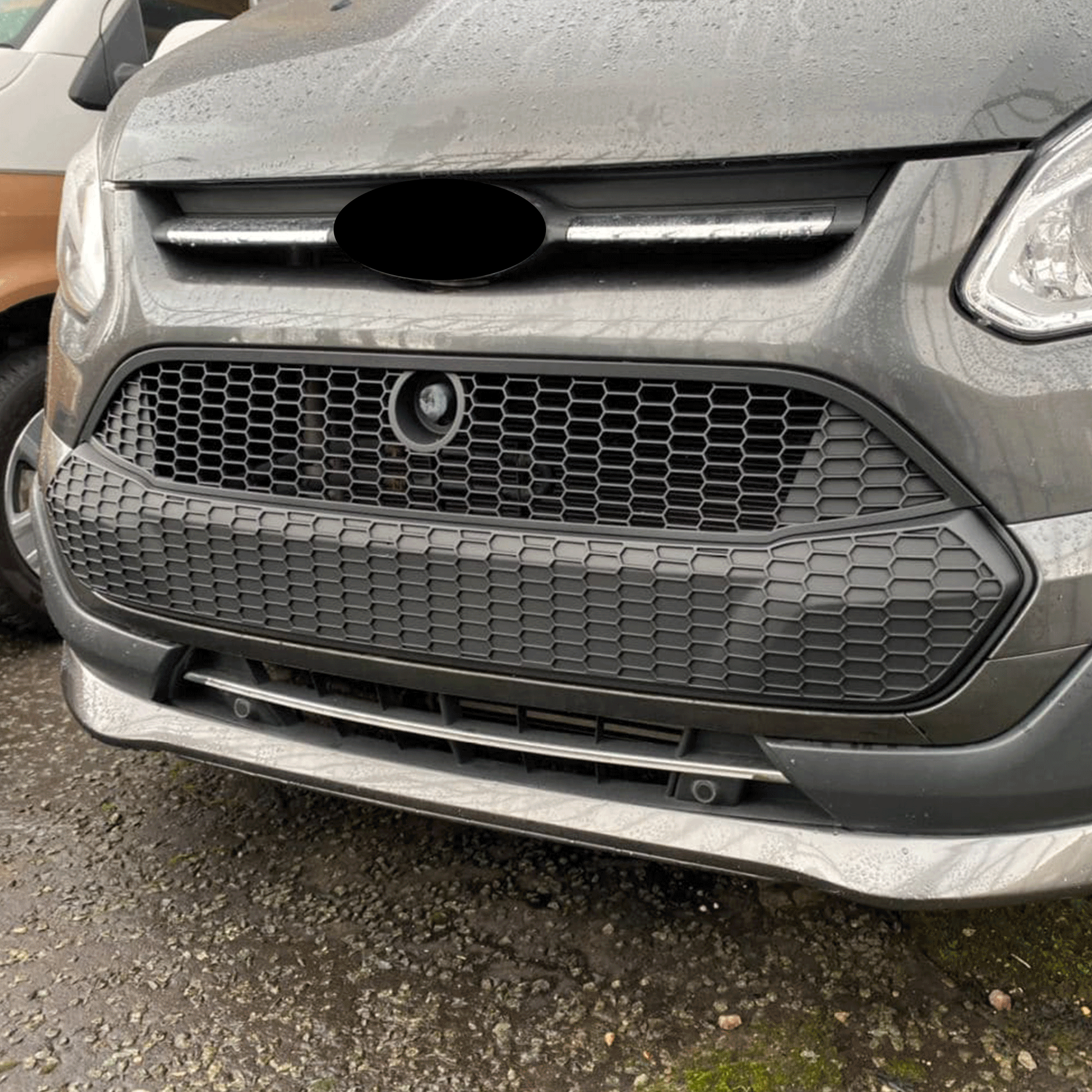 For Ford Transit Custom Honeycomb Front Grille – Matte Black Upgrade for MK1 (2012-2018)