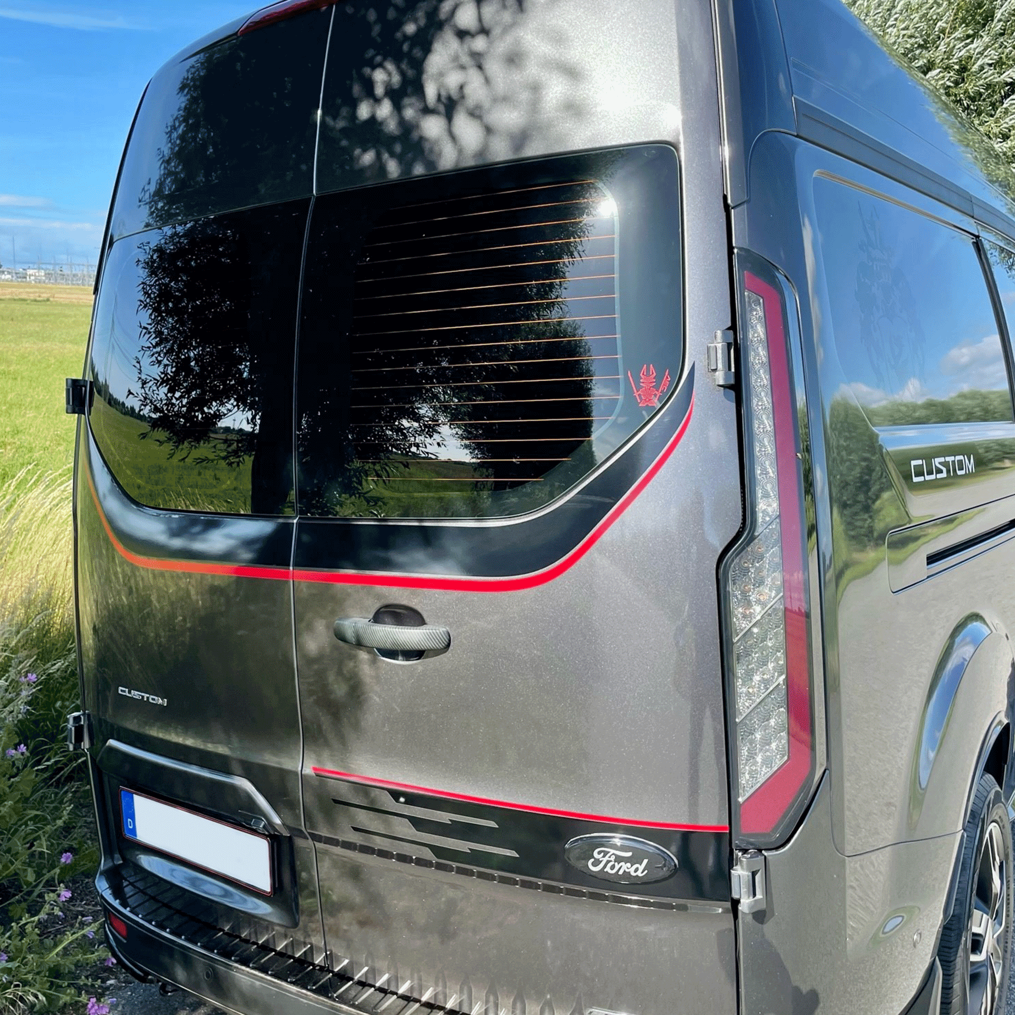 Ford Transit Custom MK1 (2012–2018) LED Taillights Smoke – Sequential Turn Signal (Dynamic) incl. E-Mark & TÜV, Set (2 Pieces)