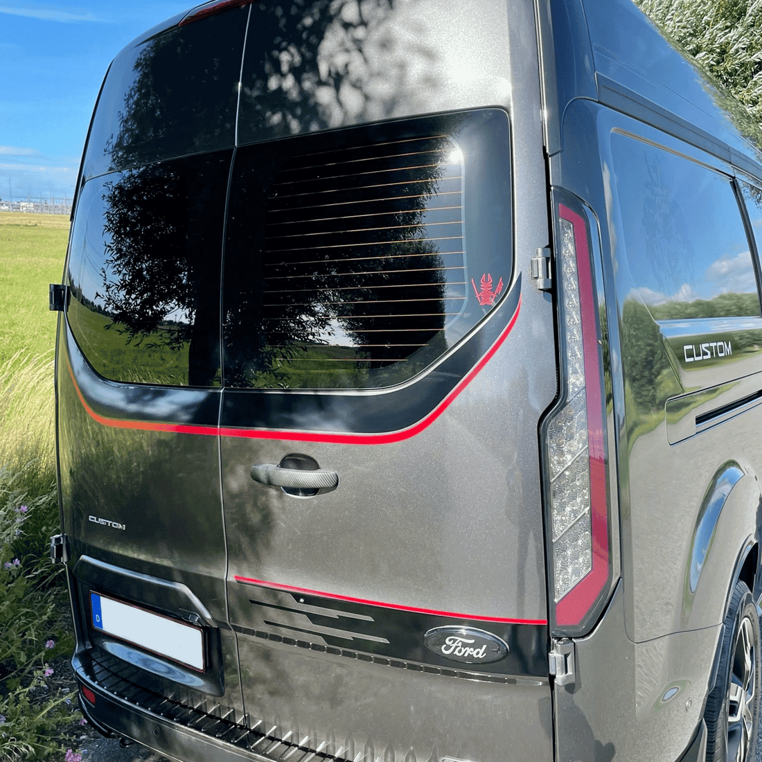 Ford Transit Custom MK1 (2012–2018) LED Taillights Smoke – Sequential Turn Signal (Dynamic) incl. E-Mark & TÜV, Set (2 Pieces)