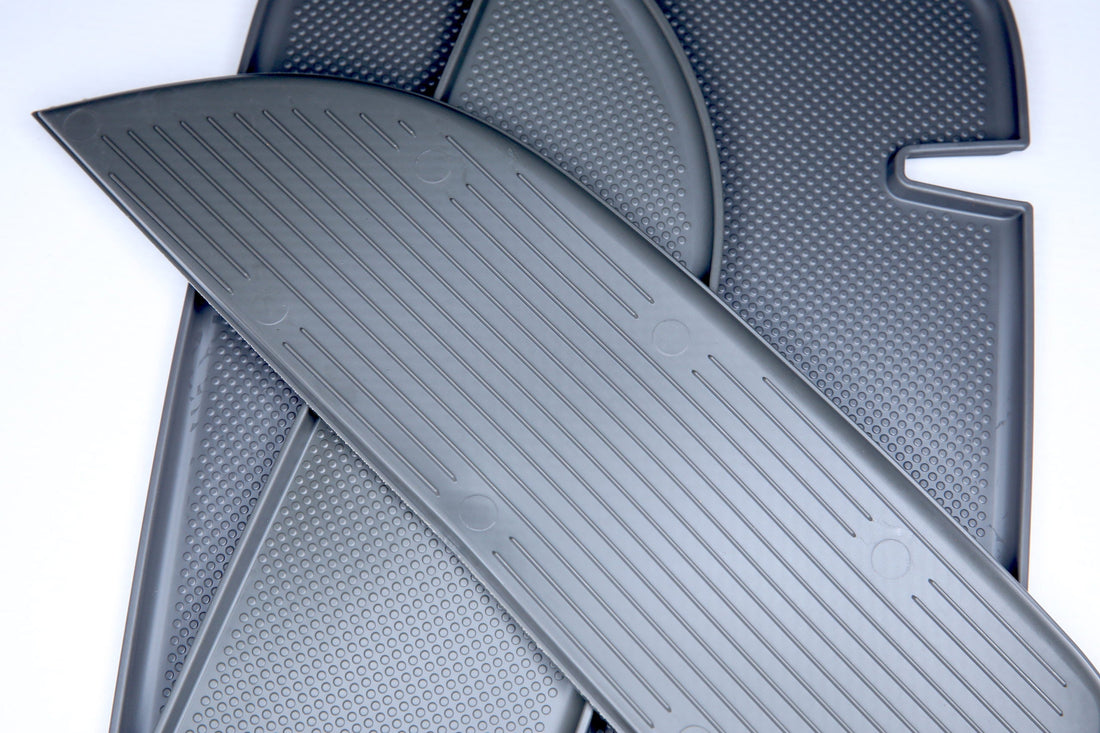For VW T5, T5.1 NEW Door Pocket Inserts, Rubber, Door Liner Double Passenger (Dark Grey)