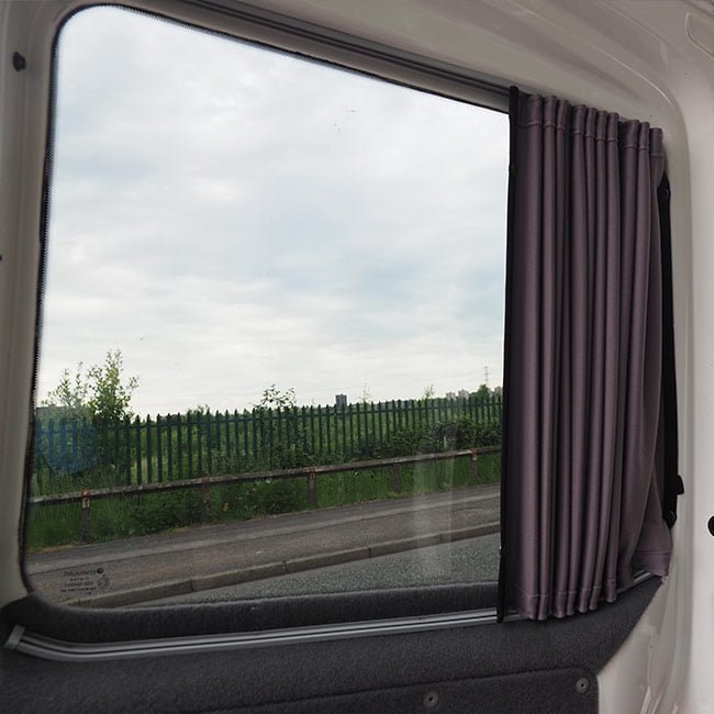 For VW T6 Transporter Van Conversion Premium Curtains Van-X - Black/Grey