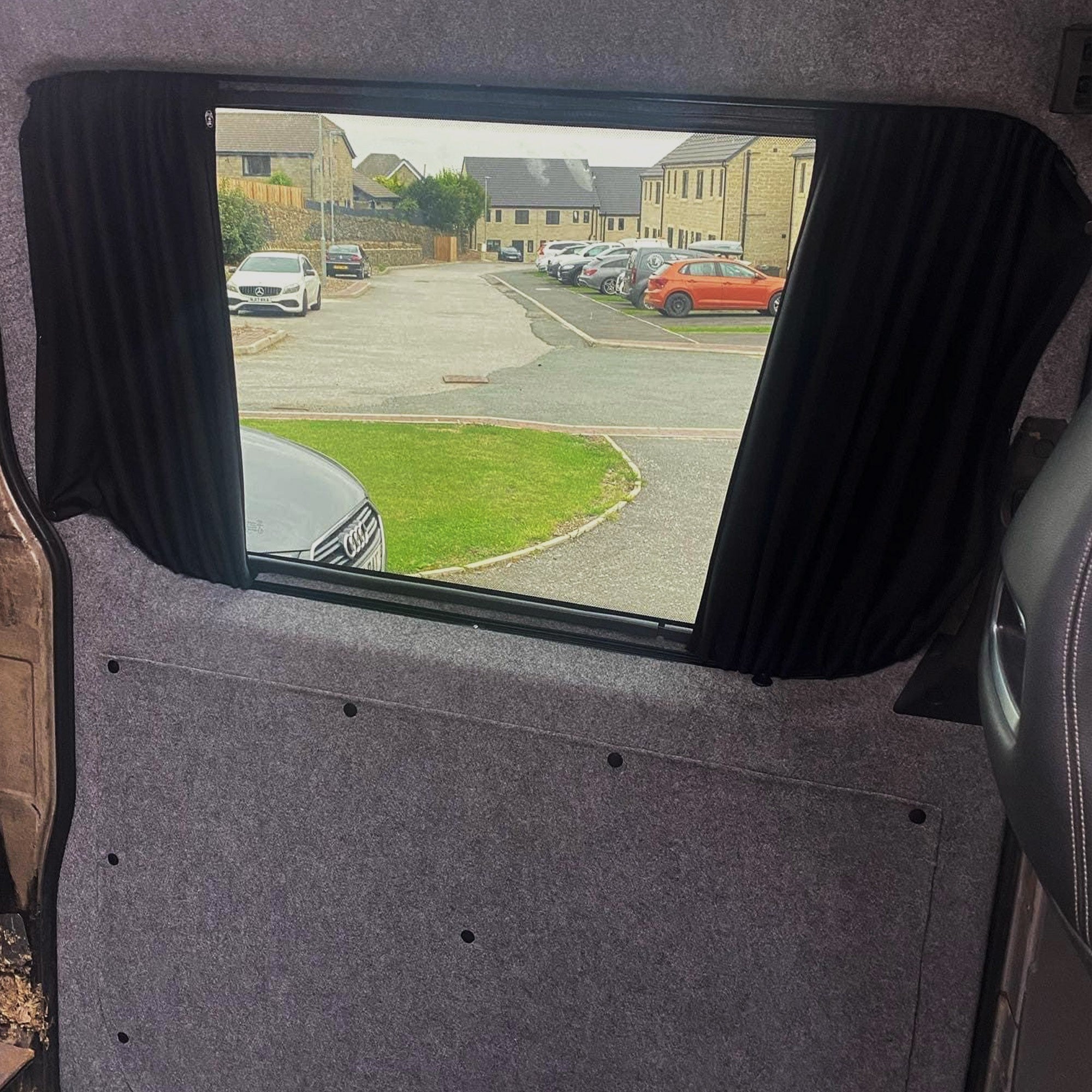 For Mercedes Sprinter Premium Window Curtains Van-X - Black/Black