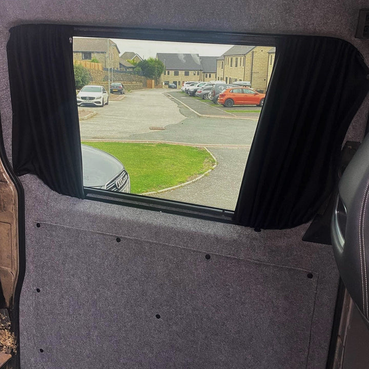 For VW Crafter Premium Window Curtains Van-X - Black/Black