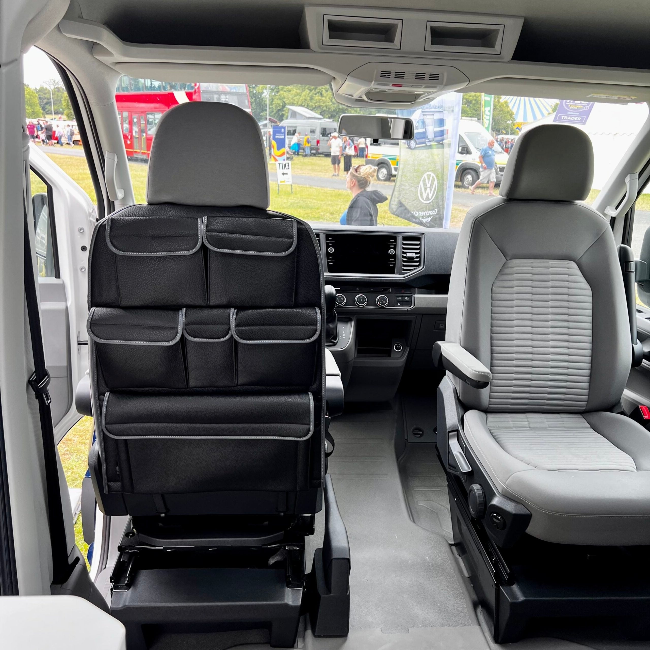 For VW California Ocean, Coast &amp; Beach Campervan Single/Captains Seat Leatherette Back Seat Organizer Storage Solution