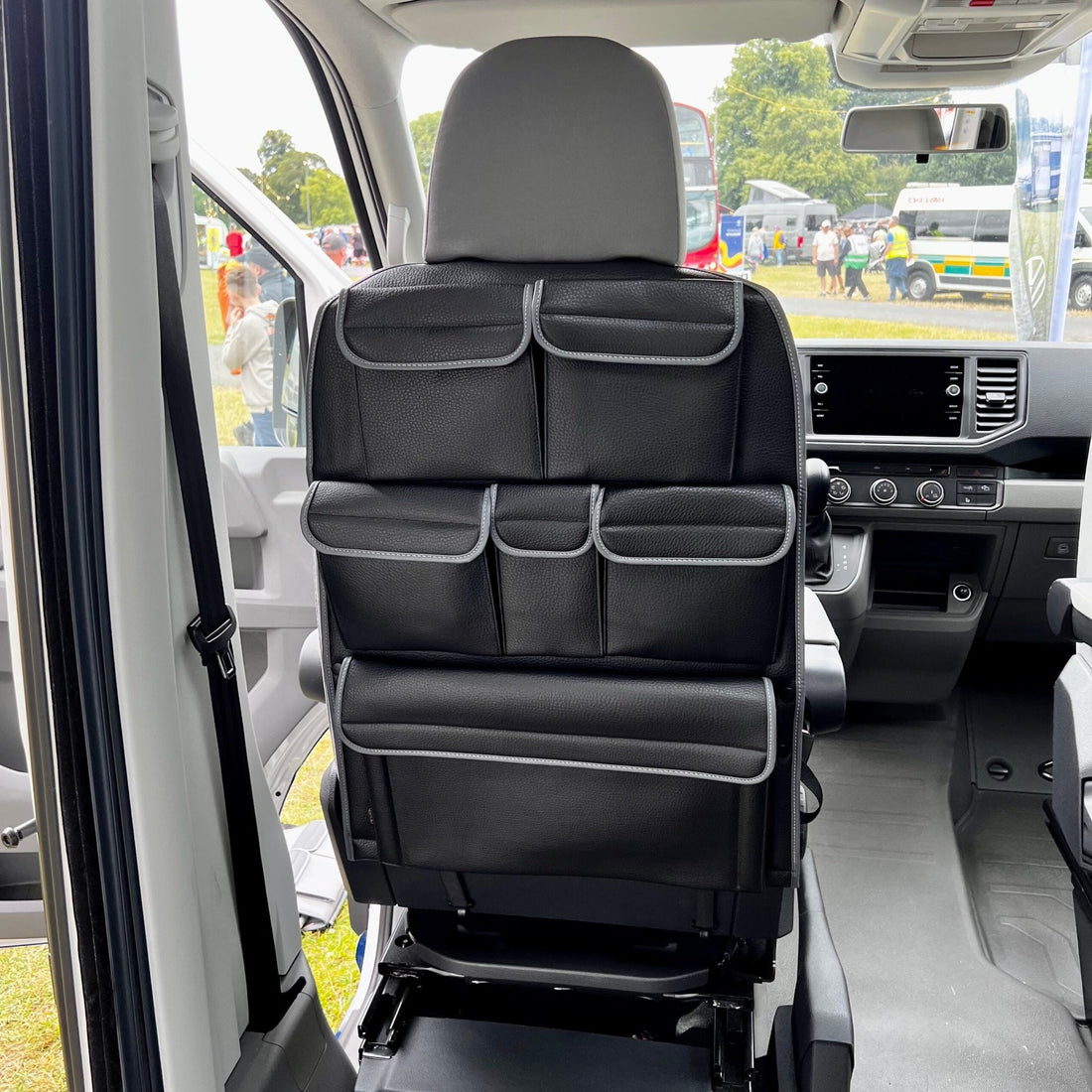 For VW California Ocean, Coast &amp; Beach Campervan Single/Captains Seat Leatherette Back Seat Organizer Storage Solution