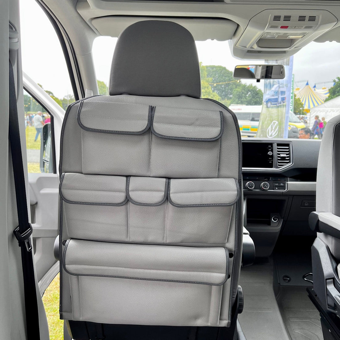 For VW California Ocean, Coast &amp; Beach Campervan Single/Captains Seat Leatherette Back Seat Organizer Storage Solution