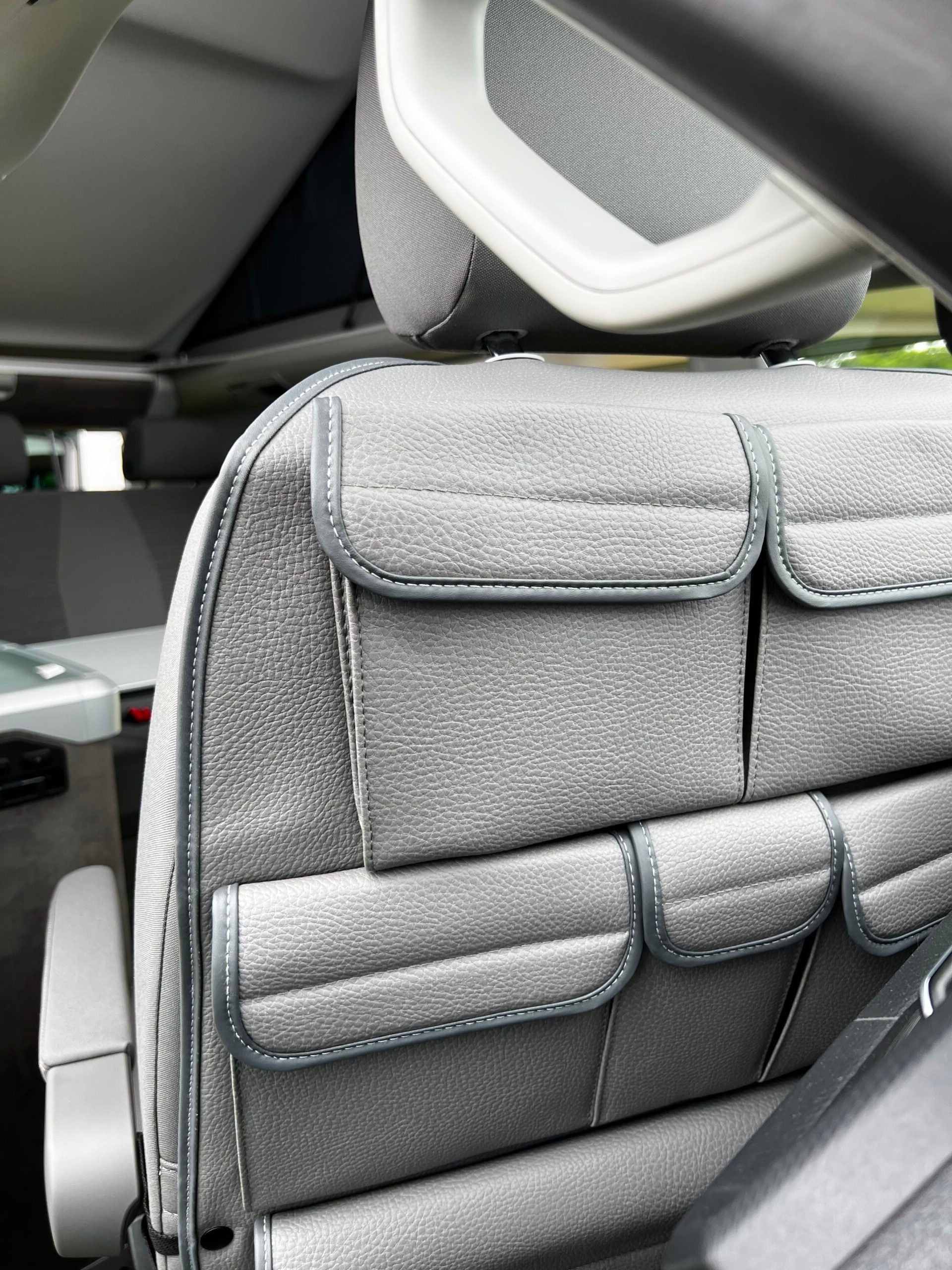 For VW California Ocean, Coast &amp; Beach Campervan Single/Captains Seat Leatherette Back Seat Organizer Storage Solution