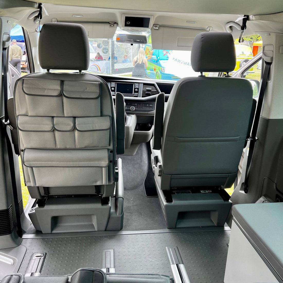 For VW California Ocean, Coast &amp; Beach Campervan Single/Captains Seat Leatherette Back Seat Organizer Storage Solution