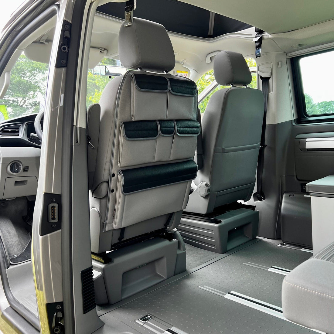 For VW California Ocean, Coast &amp; Beach Campervan Single/Captains Seat Leatherette Back Seat Organizer Storage Solution