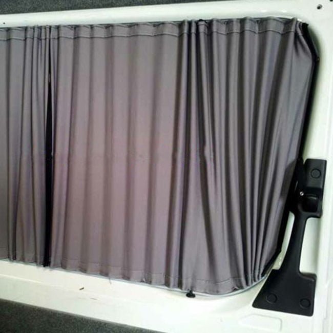 For Mercedes Sprinter Premium Window Curtains Van-X - Black/Grey