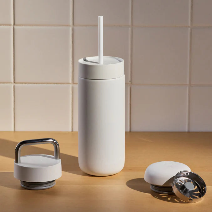 Fellow Carter Move Mug 473ml Set with 3 Lids (3-in-1) – Matte White