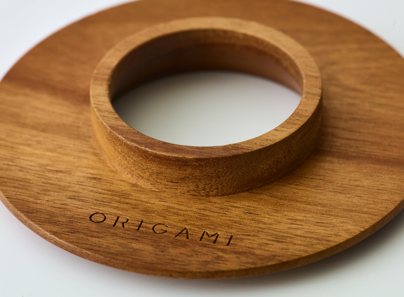 Origami Wooden Holder – Premium Acacia Wood for Origami Dripper S & M, Minimalist Design, Tapered Stability